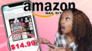 Testing cheap nail kit from Amazon   Beginner nail kit [upl. by Madalena]