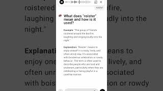 What does quotroisterquot mean and how is it used [upl. by Essirehs]