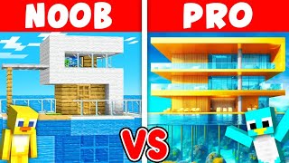 NOOB vs PRO WATER HOUSE  Milo vs Chip Build Challenge in Minecraft [upl. by Annuhsal732]