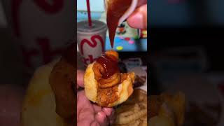 Arby’s Gyro and buffalo slidersmukbang asmrmukbang food eat fries arbys [upl. by Laerol]