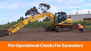 PreOperational Checks for Excavators  OHS Training Video [upl. by Araid315]