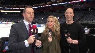 Tara Lipinski and Johnny Weir on Columbus as host city Fridays free skate [upl. by Yaakov]