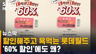 슬쩍 바꿔도 되겠지…60 할인 롯데월드 뭇매 왜  SBS  뉴스딱 [upl. by Les]