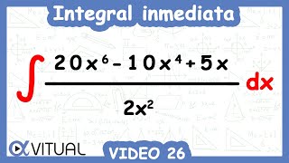 Integral inmediata ejemplo 26  Cálculo integral  Vitual [upl. by Sheeran45]