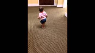 Baby runs into wall learning to walk [upl. by Yc]