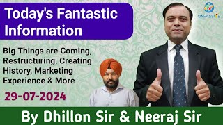 Todays Fantastic Information by Dhillon Sir Big Things Coming Creating HistoryONPASSIVE MSGOLA [upl. by Einner76]