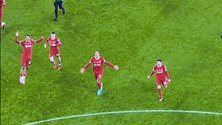 Liverpool fans sing Fields of Anfield Road after EFL cup final [upl. by Sulrac]