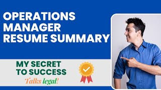 Operations Manager Resume Summary II Best Resume Tips amp Guidance  TalksLegalcom [upl. by Adihsaar]