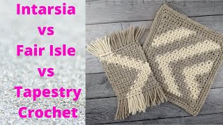 Crochet Colorwork Techniques  Intarsia vs Fair IsleStranded vs Tapestry Crochet [upl. by Zarger780]