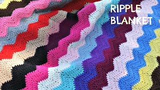 Crochet the ripple afghan blanket [upl. by Eugilegna]