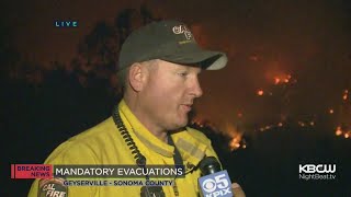 Firefighters Work To Protect Homes From Wildfire In Geyserville [upl. by Laureen]