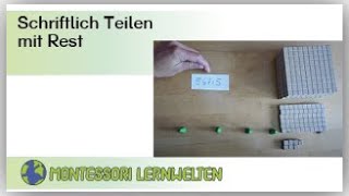 Video für Schüler Schriftliches Teilen mit Rest mit dem mathematischen Würfel aus Holz [upl. by Darrick322]