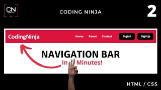 How to Create A Navigation Bar using HTML and CSS  Coding Ninja [upl. by Rahcir]