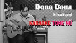 Dona Dona Francais  Karaoke Guitar  Tone Nữ  Key Bm [upl. by Hgeilyak]