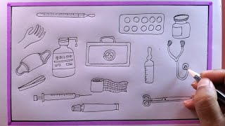 how to draw first aid kit step by step easyfirst aid kit drawing easy [upl. by Ecinahc]