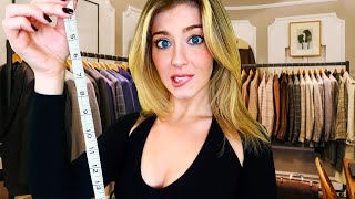 ASMR The OUTRAGEOUSLY INAPPROPRIATE Suit Measuring  Whispered Tailor Roleplay [upl. by Ylehsa]