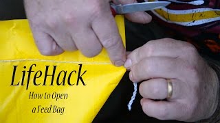 Life Hack How to Open a Feed Bag [upl. by Einhpets]