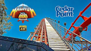 2024 Magnum XL 200 Roller Coaster On Ride Front Row 4K POV Cedar Point [upl. by Anitnelav]