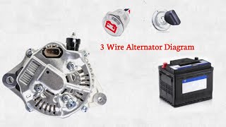 How to Wire 3 Pin Alternator  Car Alternator Wiring Diagram  Denso 12V 180 Amp Alternator Wiring [upl. by Haeluj394]