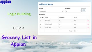 Grocery List in Appian  Appian tutorial  Appian POC  Appian tutorials for beginners [upl. by Herv81]