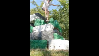 Footbag Athlete Performs INSANE Stunt OFF Huge Rocks [upl. by Norraf]