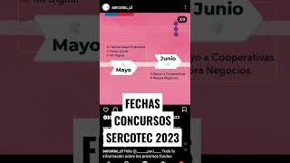 Fechas concursos Sercotec 2023 [upl. by Maice]