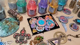 Mixed Media Jewelry Workshop with Pebeo Fantasy Special Effects Paint [upl. by Torbart741]