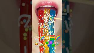 ASMR EMOJI FOOD 🍜🌈🍯🟨🟩🌈🍹🍡🟠🔵🟪🟩🍭 이모지 먹방 sped up [upl. by Netsruk]