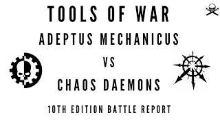 10th Edition Battle Report Adeptus Mechanicus vs Chaos Daemons  2000 pts Warhammer 40000 [upl. by Shanly]