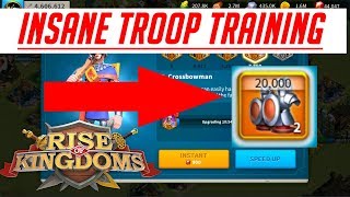 Insane Troop Training Lvl 5 Reserves War Machine  Rise of Kingdoms [upl. by Anivol]