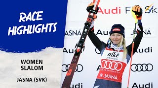 Shiffrin wins Slalom in Jasna to earn her 150th career podium  Audi FIS Alpine World Cup 2324 [upl. by Narda]