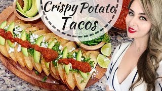 Tacos de Papa  Crispy Potato Tacos  3 Step Mexican Recipe [upl. by Aztiley]