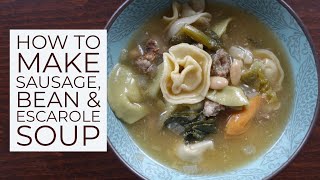 How To Make Sausage Bean amp Escarole Soup  Cara Di Falco  Caras Cucina [upl. by Avilo]