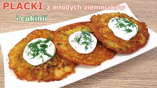 Szybkie placki z cukinii i ziemniaków 🥒 przepyszna i tania przekąska lub obiad 👍 idealne na lato [upl. by Hahseram45]