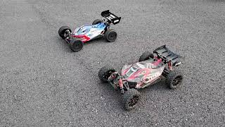 Arrma Typhon 6s BLX VS Arrma Typhon 6s TLR Tuned street race [upl. by Eneryc]