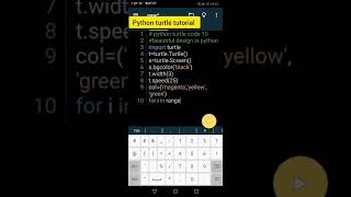 Python turtle code  Beautiful design using python pydroid 3 app  python tutorial [upl. by Koenraad]