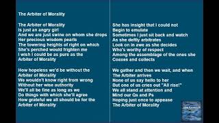 The Arbiter Of Morality  lyrics [upl. by Ecirtemed465]