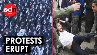 Netanyahus Nightmare Explosive Protests Erupt Over UltraOrthodox Military Exemptions [upl. by Browne749]