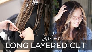 Long Layered Haircut Technique  How to Cut Livedin Layers on Long Hair easy tutorial [upl. by Adiaros772]