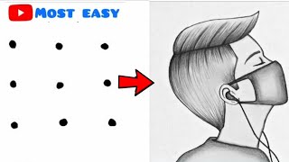 How to draw easy boy from 9 points  Boy drawing step by step  Boy drawing  Boy dots drawing [upl. by Hselin]