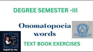 Onomatopoeia words III semester Text book exercises [upl. by Eibber823]