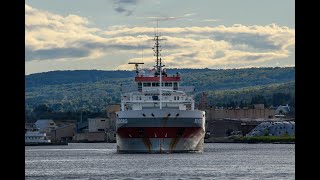 Loaded down with Beet Pulp Pellets heading to Greenore Ireland  The Fivelborg Departing Duluth [upl. by Boardman]