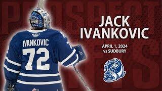 Jack Ivankovic vs Sudbury  Apr 1 2024  2025 NHL Draft [upl. by Ybocaj]