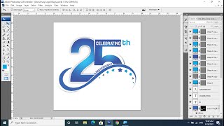 Anniversary Logo Design in Adobe Photoshop Tutorial [upl. by Daj]