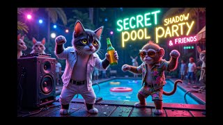 Cats amp Friends Jungle Pool Party Fun Hindi Song cat kittens shadow aicats hindisongs ai [upl. by Katrine]