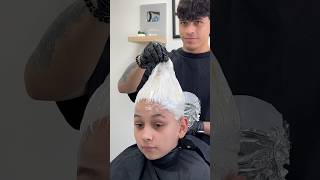 QUIZO UN PLATINADO⬜️😱ES SU PRIMERA VEZ😳🎥Observa éste cambio de look para éste pequeño🤩👇🏻 [upl. by Lieno]