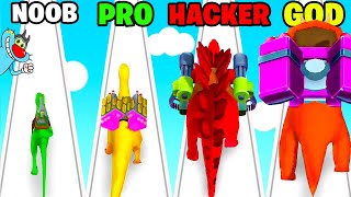 NOOB vs PRO vs HACKER  Dino Run Battle  With Oggy And Jack  Rock Indian Gamer [upl. by Arelc]