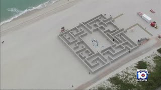 Art Basel Miami Beach attracts oceanfront installation [upl. by Tnemelc190]