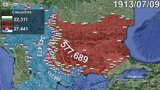 The Second Balkan War in 1 minute using Google Earth [upl. by Lrig271]