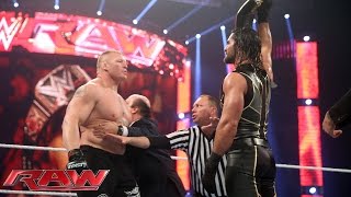 Brock Lesnar receives brand New WWE World Heavyweight Championship Belt Raw2014 Full [upl. by Neu]